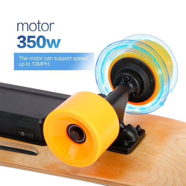 English Elm Small Maple Deck Electric Skateboard 350w Motor Wireless Remote for Teens and Adults W34856855