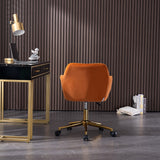 Hearth and Haven Nebularix Velvet Adjustable Height Office Chair with Metal Legs, Orange W52738517