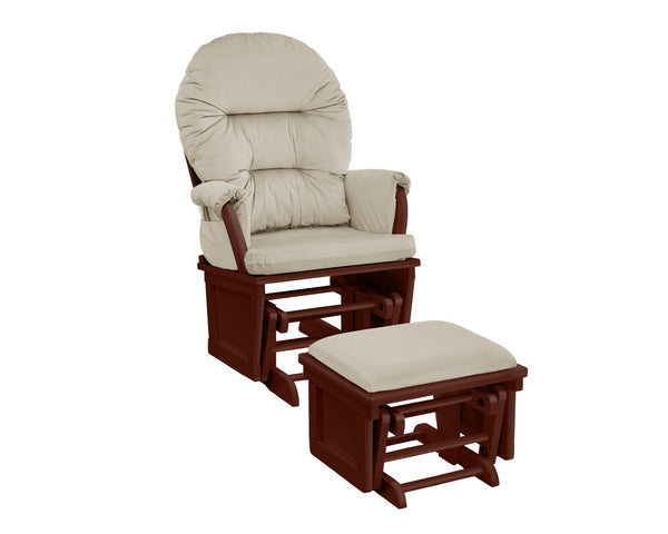 English Elm Madison Glider Ottoman Set Plush Upholstered Nursery Chair with Ball Bearing Smooth Glide Espresso B02263777