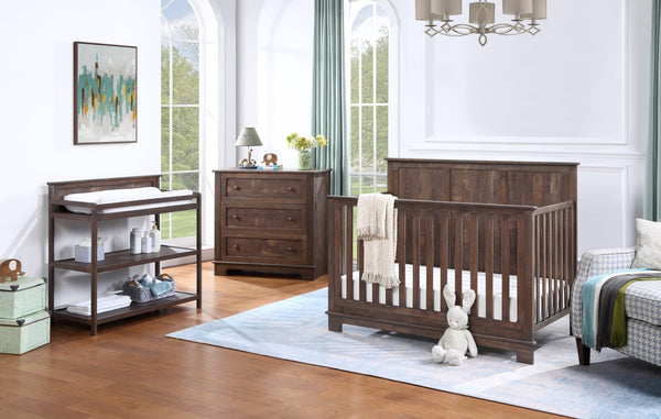 English Elm Grayson Convertible Crib with Alpine Inspired Design Grows From Infant to Full Bed Rustic Brown B02263752