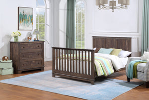 English Elm Grayson Convertible Crib with Alpine Inspired Design Grows From Infant to Full Bed Rustic Brown B02263752