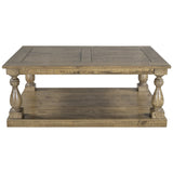 English Elm Rustic Floor Shelf Coffee Table With Storage,Solid Pine Wood (As Same As Wf287269Aad)