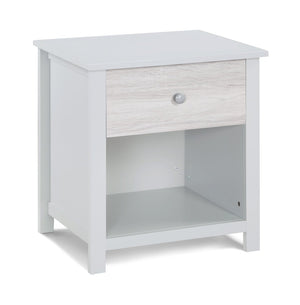English Elm Connelly Nightstand Two-tone Matte Walnut Mid-century Modern Bedside Storage Table Gray B02263751