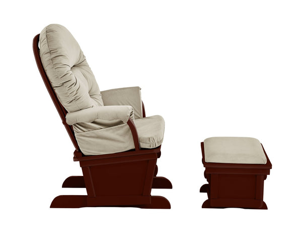 English Elm Madison Glider Ottoman Set Plush Upholstered Nursery Chair with Ball Bearing Smooth Glide Espresso B02263777