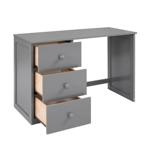 English Elm Twin Loft Bed with Built-in Desk Wardrobe and Drawers for Kids Compact Rooms Gray LT000301AAE-1
