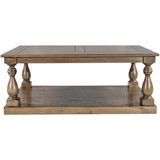 English Elm Rustic Floor Shelf Coffee Table With Storage,Solid Pine Wood (As Same As Wf287269Aae)