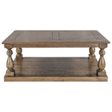 English Elm Rustic Floor Shelf Coffee Table With Storage,Solid Pine Wood (As Same As Wf287269Aae)