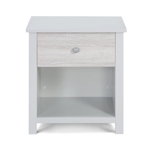 English Elm Connelly Nightstand Two-tone Matte Walnut Mid-century Modern Bedside Storage Table Gray B02263751