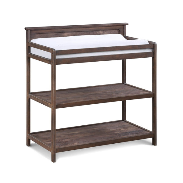 English Elm Grayson Nursery Changing Table with Open Shelves Alpine Farmhouse Cottage Style Rustic Brown B02263756