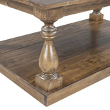 English Elm Rustic Floor Shelf Coffee Table With Storage,Solid Pine Wood (As Same As Wf287269Aae)