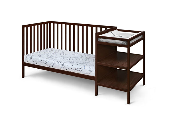 English Elm Palmer Convertible Crib Changer Combo Solid Wood Nursery Furniture in White Espresso B02263652