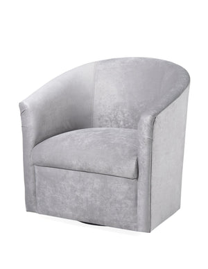 English Elm Eden Silver Microfiber Swivel Chair — Luxurious Velvet Feel, 360° Swivel, Durable 50K Double Rub Quality (Made in USA) B05063787