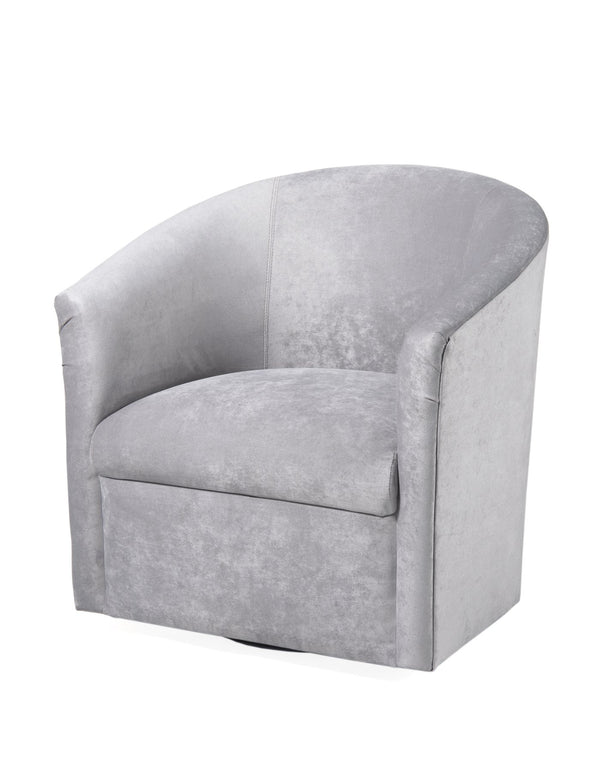 English Elm Eden Silver Microfiber Swivel Chair — Luxurious Velvet Feel, 360° Swivel, Durable 50K Double Rub Quality (Made in USA) B05063787