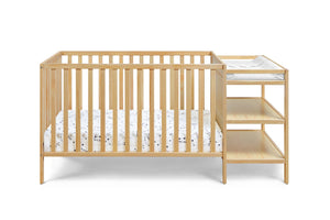English Elm Palmer Convertible Crib Changer Combo Solid Wood Nursery Furniture with Storage Shelves B02263649