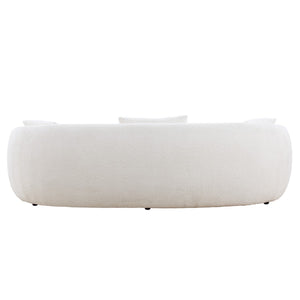 English Elm Mid Century Curved Boucle Sofa Four Seat Sculptural Couch for Modern Living Rooms W87657698