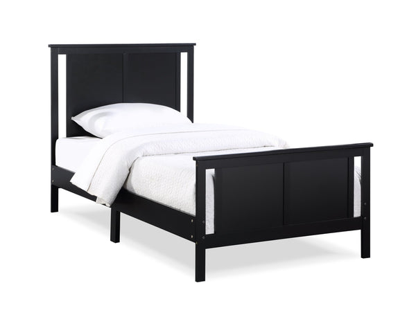 English Elm Connelly Split Panel Twin Bed Reversible Veneer Heritage Frame for Kids Bedroom Black B02263748