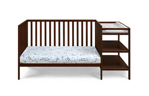 English Elm Palmer Convertible Crib Changer Combo Solid Wood Nursery Furniture in White Espresso B02263652