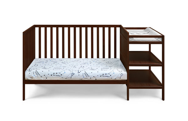 English Elm Palmer Convertible Crib Changer Combo Solid Wood Nursery Furniture in White Espresso B02263652