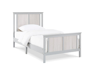 English Elm Connelly Split Panel Twin Bed Reversible Veneer Heritage Frame for Kids Bedroom Gray B02263749