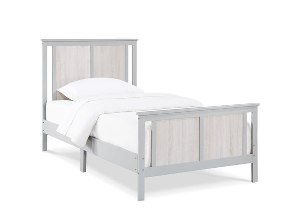 English Elm Connelly Split Panel Twin Bed Reversible Veneer Heritage Frame for Kids Bedroom Gray B02263749