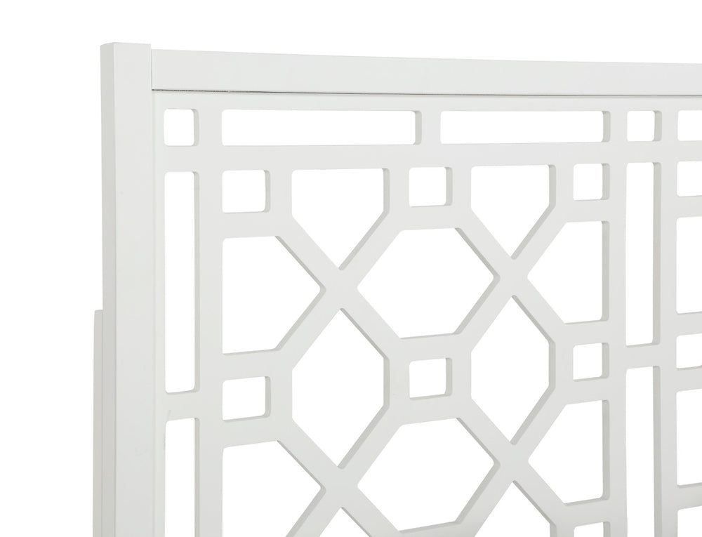 English Elm Tabor Chippendale White Headboard - Elegant Adjustable Design For Queen & Full Beds, Easy Assembly B05063814-GIGA