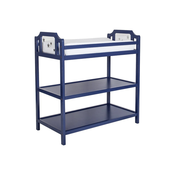 English Elm Celeste Nursery Changing Table Matte Finish Modern Ergonomic Design Compact Footprint Navy Blue B02263639