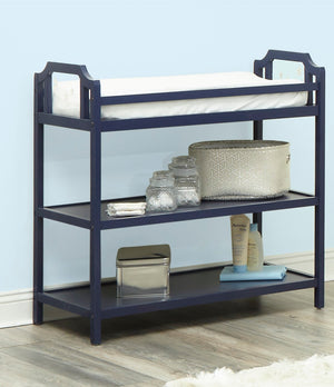 English Elm Celeste Nursery Changing Table Matte Finish Modern Ergonomic Design Compact Footprint Navy Blue B02263639