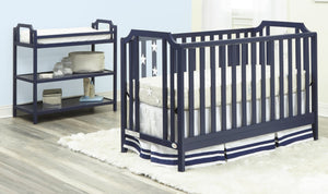 English Elm Celeste Nursery Changing Table Matte Finish Modern Ergonomic Design Compact Footprint Navy Blue B02263639