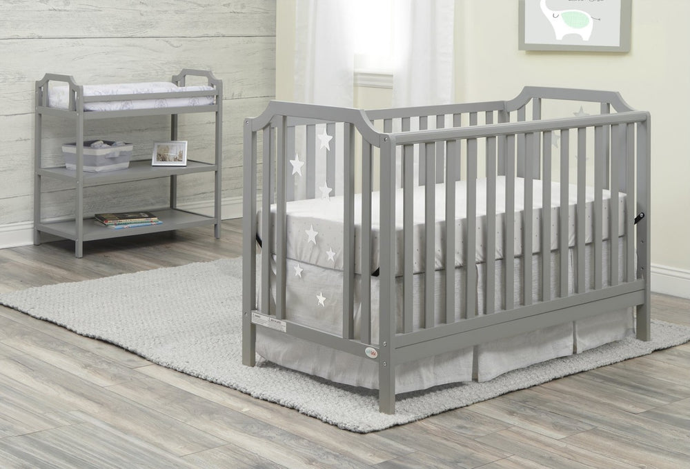 English Elm Celeste Nursery Changing Table Matte Finish Modern Ergonomic Design Compact Footprint Light Gray B02263638