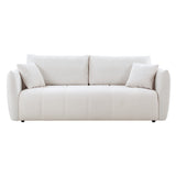 English Elm 85'' Modern Fabric Sectional Couch Sofa 3 Seater Sofa With 3 Pillows For Living Room, Bedroom, Livingroom Beige