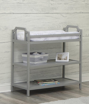 English Elm Celeste Nursery Changing Table Matte Finish Modern Ergonomic Design Compact Footprint Light Gray B02263638