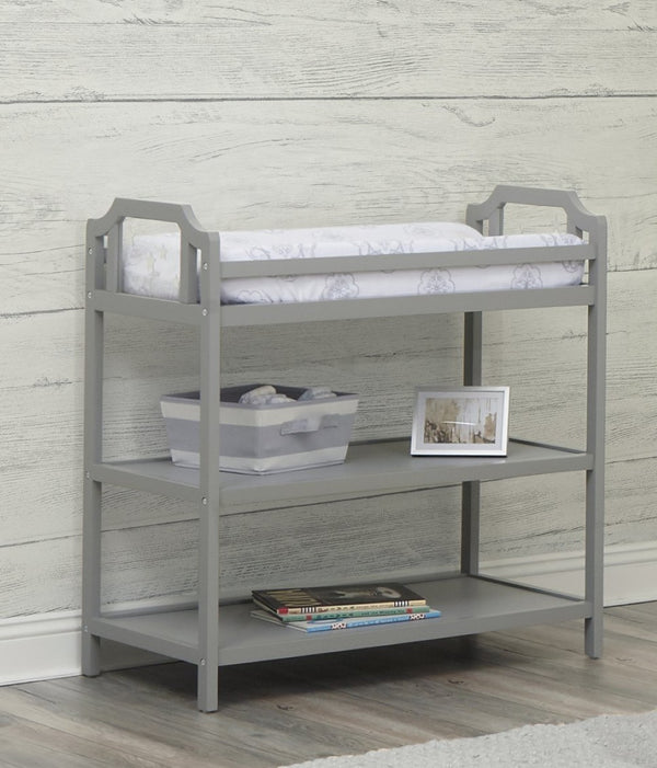 English Elm Celeste Nursery Changing Table Matte Finish Modern Ergonomic Design Compact Footprint Light Gray B02263638