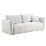 English Elm 85'' Modern Fabric Sectional Couch Sofa 3 Seater Sofa With 3 Pillows For Living Room, Bedroom, Livingroom Beige