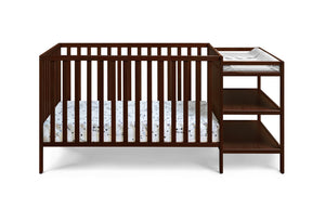 English Elm Palmer Convertible Crib Changer Combo Solid Wood Nursery Furniture in White Espresso B02263652