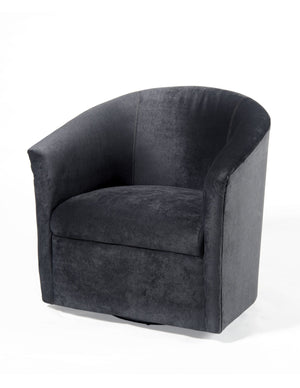 English Elm Eden Charcoal Microfiber Swivel Chair - Luxurious Velvet Feel, Durable 360° Swivel, Made in USA B05063784