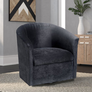 English Elm Eden Charcoal Microfiber Swivel Chair - Luxurious Velvet Feel, Durable 360° Swivel, Made in USA B05063784