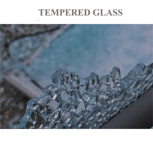 English Elm Two Door Glass Cabinet - Elegant Display Cabinet With 4 Shelves, Tempered Glass & Secure Design W1510S00011-GIGA