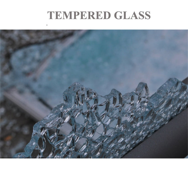 English Elm Two Door Glass Cabinet - Elegant Display Cabinet With 4 Shelves, Tempered Glass & Secure Design W1510S00011-GIGA