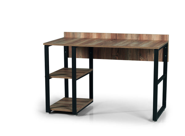 English Elm Furnish Modern-Industrial 58" Writing Desk With Black Metal Frame & Oak Top – Perfect For Home Office B02964520