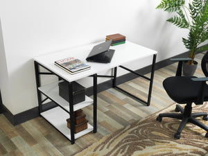 English Elm Furnish Modern 47" Writing Desk With Sage Black Metal Frame & Wooden Top - Perfect For Small Spaces! B02964512