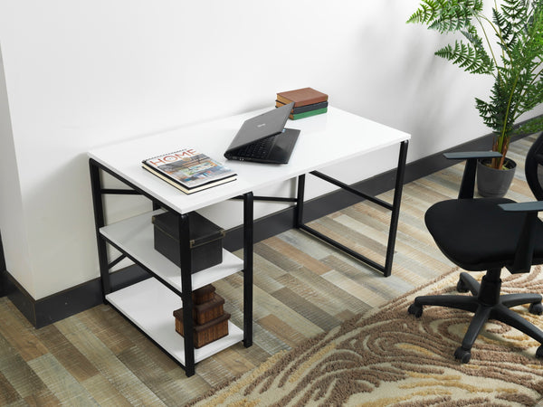 English Elm Furnish Modern 47" Writing Desk With Sage Black Metal Frame & Wooden Top - Perfect For Small Spaces! B02964512
