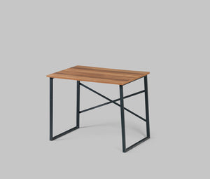 English Elm Furnish Modern Lator Black Metal Frame 35" Walnut Writing Desk For Teens & Small Home Offices B02964514