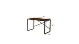 English Elm Furnish Home Store Lator Black Metal Frame 35" Wooden Top Small Writing and Computer Desk For Teens Bedroom, Walnut