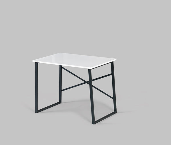 English Elm Furnish Compact Black Metal Frame Writing Desk With Wooden Top For Small Spaces - Ideal For Teens B02964515