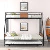 Hearth and Haven Metal Twin Over Full Bunk Bed with Trundle/ Heavy-Duty Sturdy Metal/ Noise Reduced/ Safety Guardrail/ Wooden Decoration/ Convenient Trundle / Bunk Bed For Three/ Cpc Certified/ No Box Spring Needed W42752428