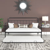 Hearth and Haven Metal Frame Daybed with Trundle W42752435