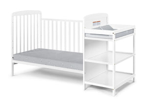 English Elm Ramsey Convertible Crib with Attached Changer Nursery Combo Grows Your Child White B02263653