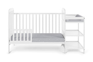 English Elm Ramsey Convertible Crib with Attached Changer Nursery Combo Grows Your Child White B02263653