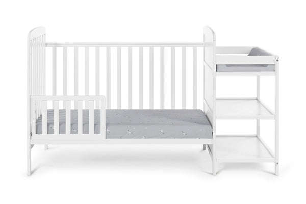 English Elm Ramsey Convertible Crib with Attached Changer Nursery Combo Grows Your Child White B02263653