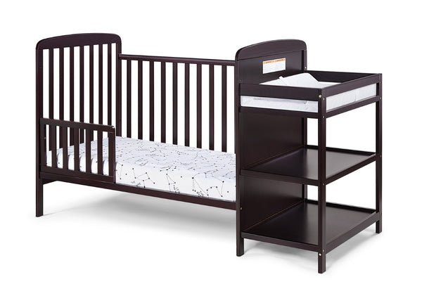 English Elm Ramsey Convertible Crib with Attached Changer Nursery Combo Grows Your Child Espresso B02263654